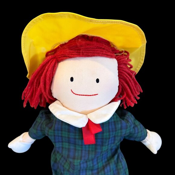 1990 Eden 20" Madeline Cloth Doll, Green Plaid Dress, Yellow Hat, Appendix Scar - Picture 2 of 7